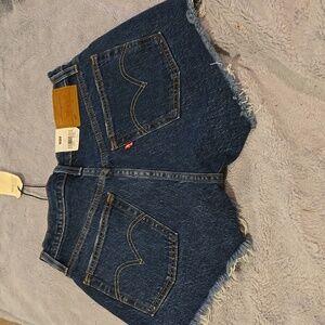 Levi's 501 Premium Jean Denim Short with High Rise fit] Frayed